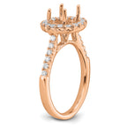 14k Rose Gold 1/2 carat Lab Grown Diamond VS/SI+ G+ 2 carat Center Round Semi Mount Engagement Ring