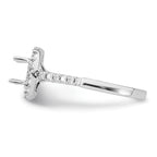 14k White Gold 1/2 carat Lab Grown Diamond VS/SI+ G+ 2 carat Center Round Semi Mount Engagement Ring