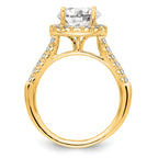 14k 1/2 carat Lab Grown Diamond VS/SI+ G+ 2 carat Center Round Semi Mount Engagement Ring