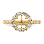 14k 1/2 carat Lab Grown Diamond VS/SI+ G+ 2 carat Center Round Semi Mount Engagement Ring