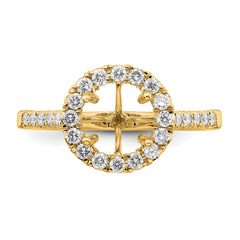 14k 1/2 carat Lab Grown Diamond VS/SI+ G+ 2 carat Center Round Semi Mount Engagement Ring