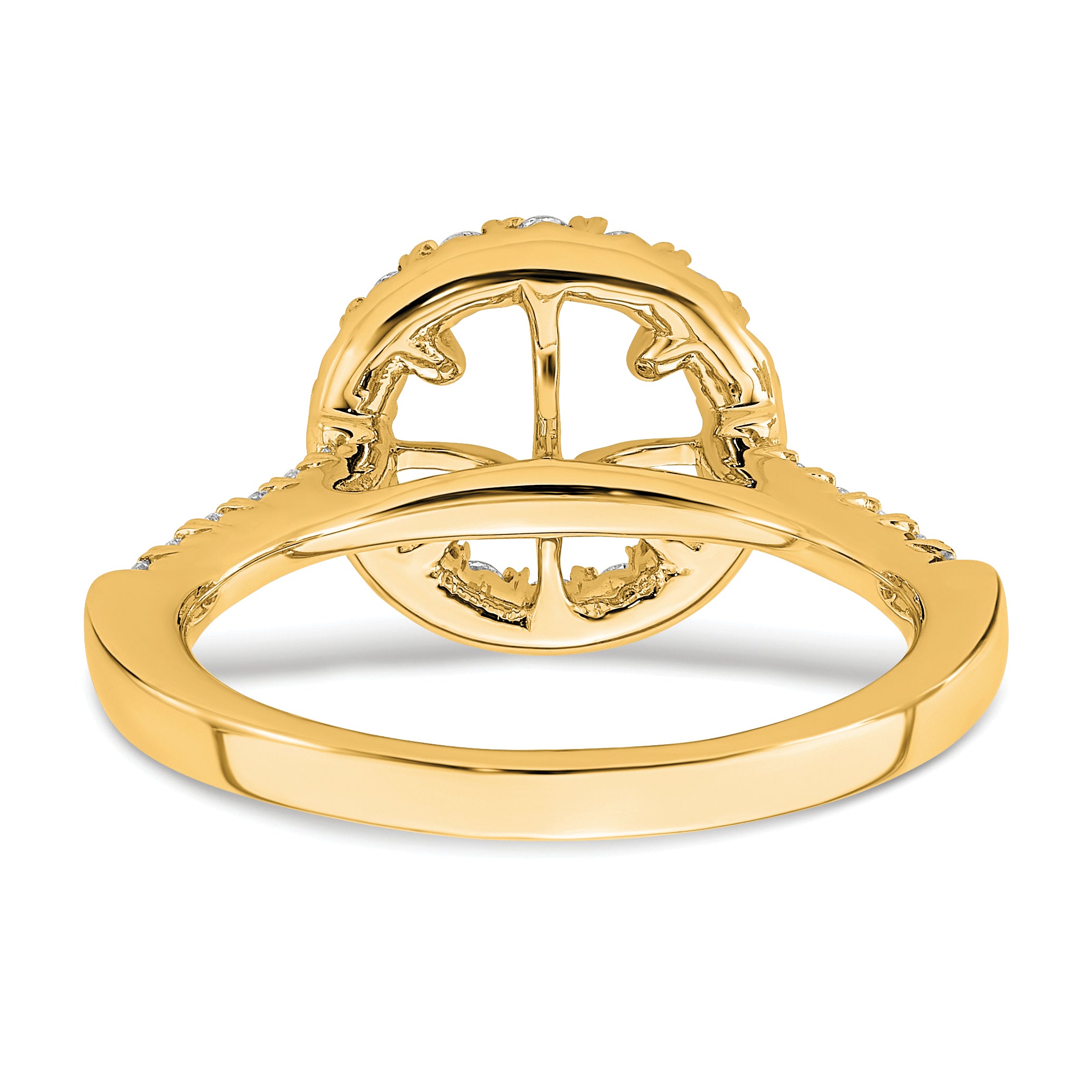 14k 1/2 carat Lab Grown Diamond VS/SI+ G+ 2 carat Center Round Semi Mount Engagement Ring