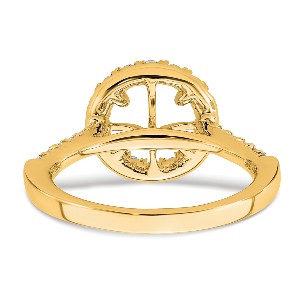 14k 1/2 carat Lab Grown Diamond VS/SI+ G+ 2 carat Center Round Semi Mount Engagement Ring