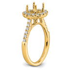 14k 1/2 carat Lab Grown Diamond VS/SI+ G+ 2 carat Center Round Semi Mount Engagement Ring