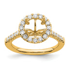 14k 1/2 carat Lab Grown Diamond VS/SI+ G+ 2 carat Center Round Semi Mount Engagement Ring