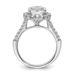 14kw Lab Grown VS/SI+ G+ Dia Round Halo Semi-mount Engagement Ring