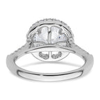 14kw Lab Grown VS/SI+ G+ Dia Round Halo Semi-mount Engagement Ring