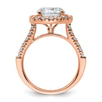 14k Rose Gold 5/8 carat Lab Grown Diamond VS/SI+ G+ 3 carat Center Round Semi Mount Engagement Ring