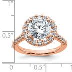 14k Rose Gold 5/8 carat Lab Grown Diamond VS/SI+ G+ 3 carat Center Round Semi Mount Engagement Ring