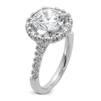 14k Rose Gold 5/8 carat Lab Grown Diamond VS/SI+ G+ 3 carat Center Round Semi Mount Engagement Ring
