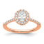 14k Rose Gold 7/8 carat Lab Grown Diamond VS/SI+ G+ Oval Complete Halo Engagement Ring