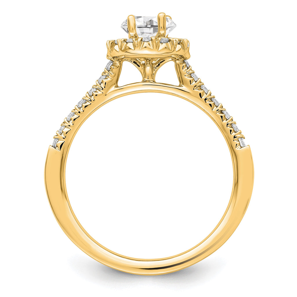 Oval Lab-Grown Diamond Halo Engagement Ring in 14K Yellow Gold (3/4 ct. tw.), Size 7 - Sophia Jewelers