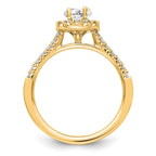 Oval Lab-Grown Diamond Halo Engagement Ring in 14K Yellow Gold (3/4 ct. tw.), Size 7 - Sophia Jewelers