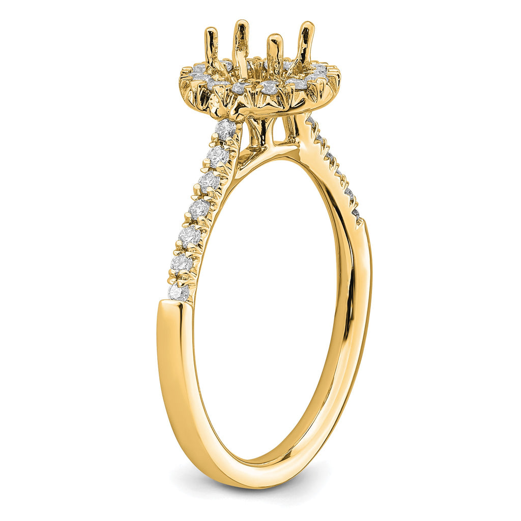 Oval Lab-Grown Diamond Halo Engagement Ring in 14K Yellow Gold (3/4 ct. tw.), Size 7 - Sophia Jewelers