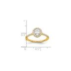 Oval Lab-Grown Diamond Halo Engagement Ring in 14K Yellow Gold (3/4 ct. tw.), Size 7 - Sophia Jewelers