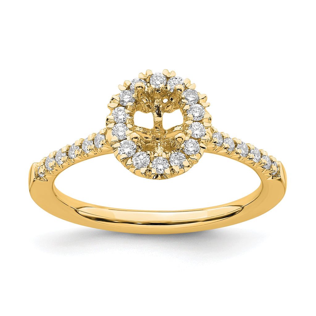 Oval Lab-Grown Diamond Halo Engagement Ring in 14K Yellow Gold (3/4 ct. tw.), Size 7 - Sophia Jewelers