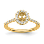 Oval Lab-Grown Diamond Halo Engagement Ring in 14K Yellow Gold (3/4 ct. tw.), Size 7 - Sophia Jewelers