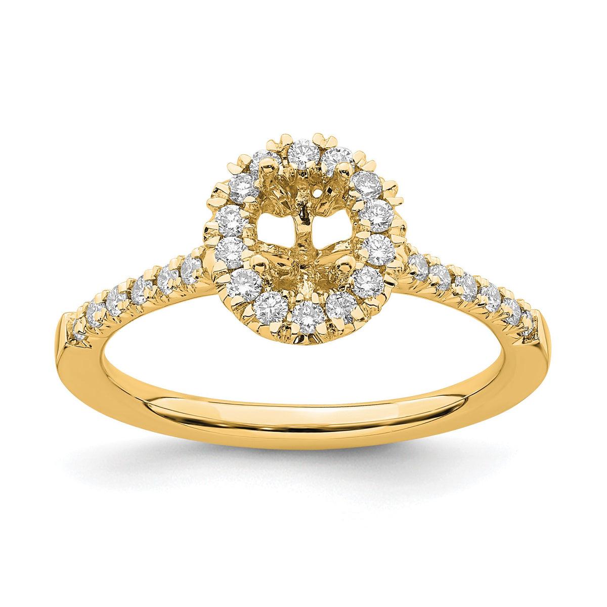 Oval Lab-Grown Diamond Halo Engagement Ring in 14K Yellow Gold (3/4 ct. tw.), Size 7 - Sophia Jewelers