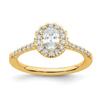 Oval Lab-Grown Diamond Halo Engagement Ring in 14K Yellow Gold (3/4 ct. tw.), Size 7 - Sophia Jewelers