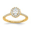 Oval Lab-Grown Diamond Halo Engagement Ring in 14K Yellow Gold (3/4 ct. tw.), Size 7 - Sophia Jewelers