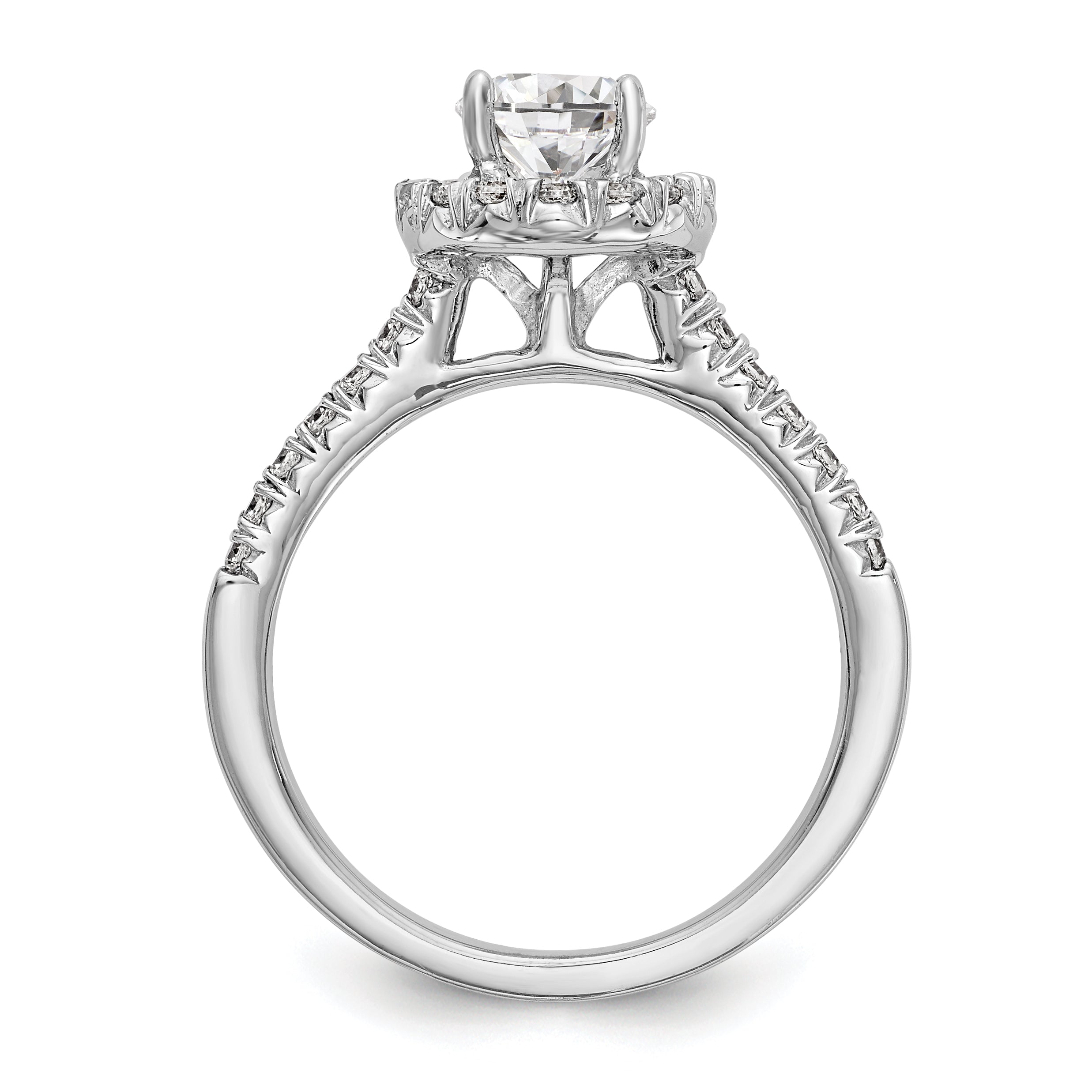 True Origin 14k 7/8 carat Certified Lab Grown Diamond VS+ F+ Oval Complete Halo Engagement Ring Secondary image