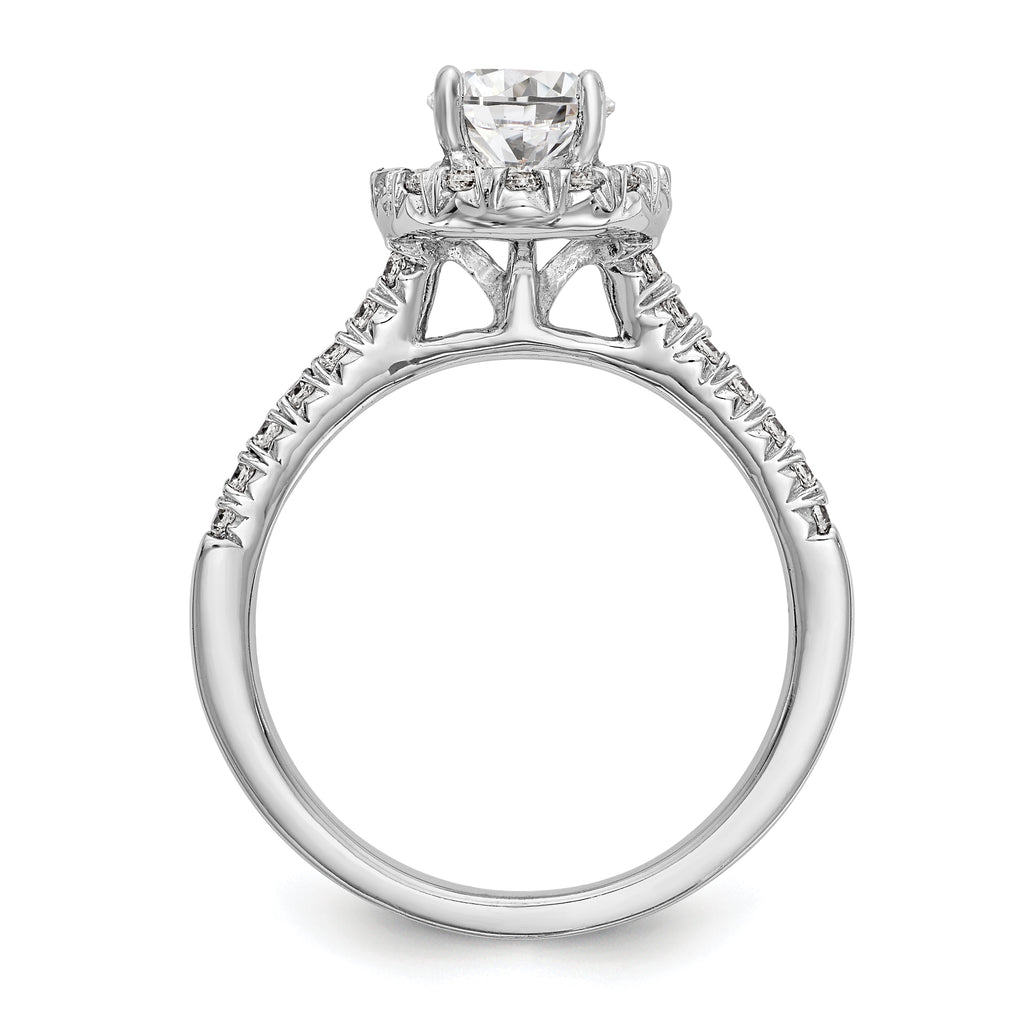True Origin 14k 7/8 carat Certified Lab Grown Diamond VS+ F+ Oval Complete Halo Engagement Ring