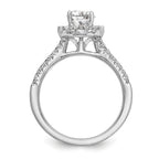 True Origin 14k 7/8 carat Certified Lab Grown Diamond VS+ F+ Oval Complete Halo Engagement Ring