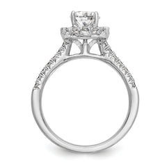True Origin 14k 7/8 carat Certified Lab Grown Diamond VS+ F+ Oval Complete Halo Engagement Ring