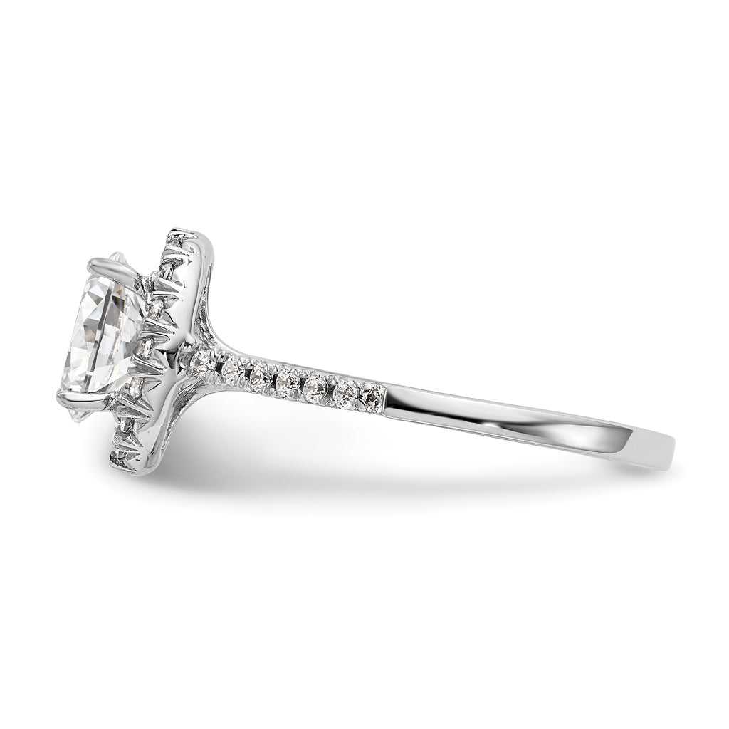 True Origin 14k 7/8 carat Certified Lab Grown Diamond VS+ F+ Oval Complete Halo Engagement Ring