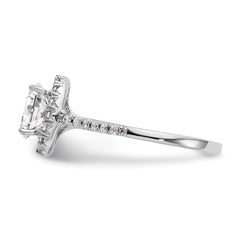True Origin 14k 7/8 carat Certified Lab Grown Diamond VS+ F+ Oval Complete Halo Engagement Ring