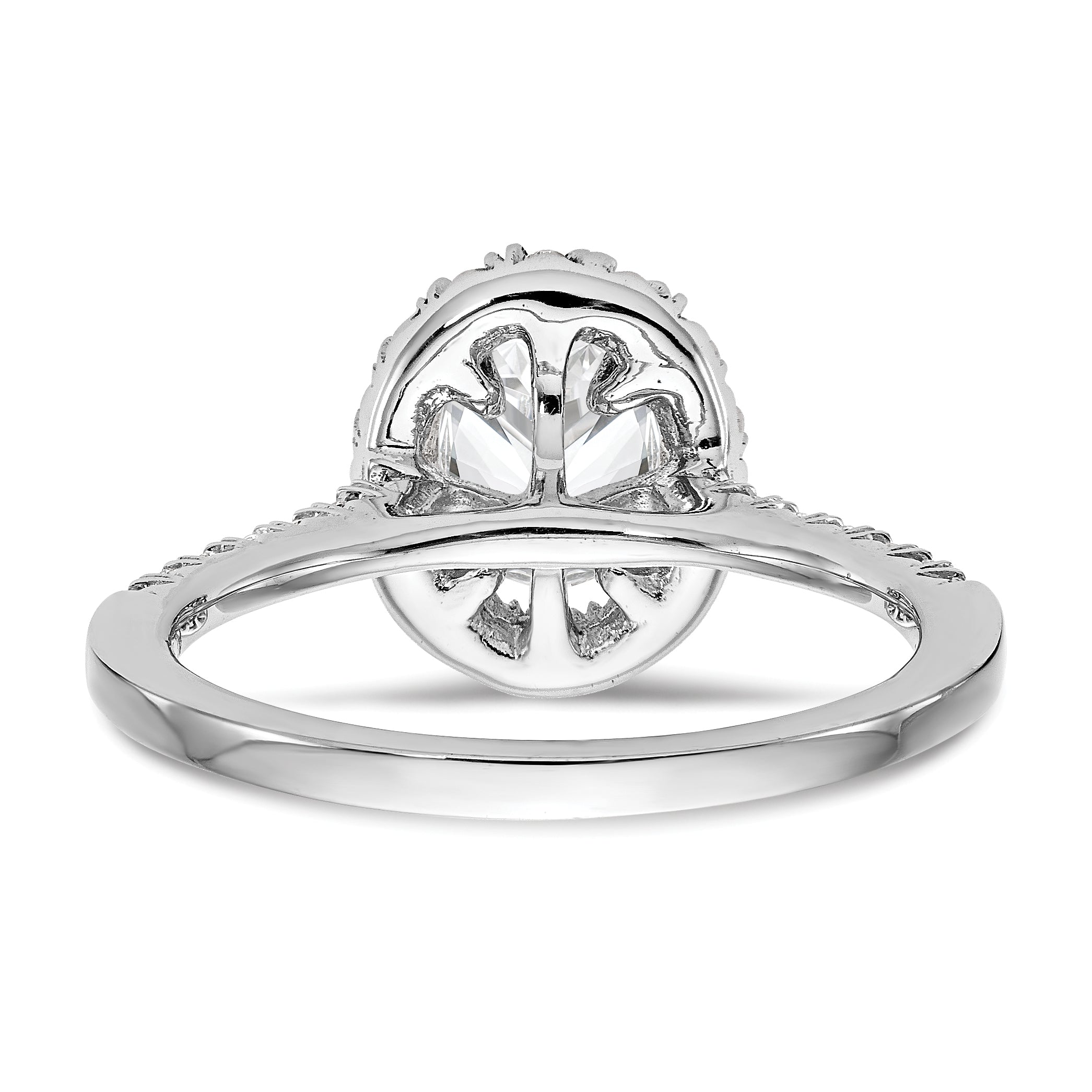 True Origin 14k 7/8 carat Certified Lab Grown Diamond VS+ F+ Oval Complete Halo Engagement Ring