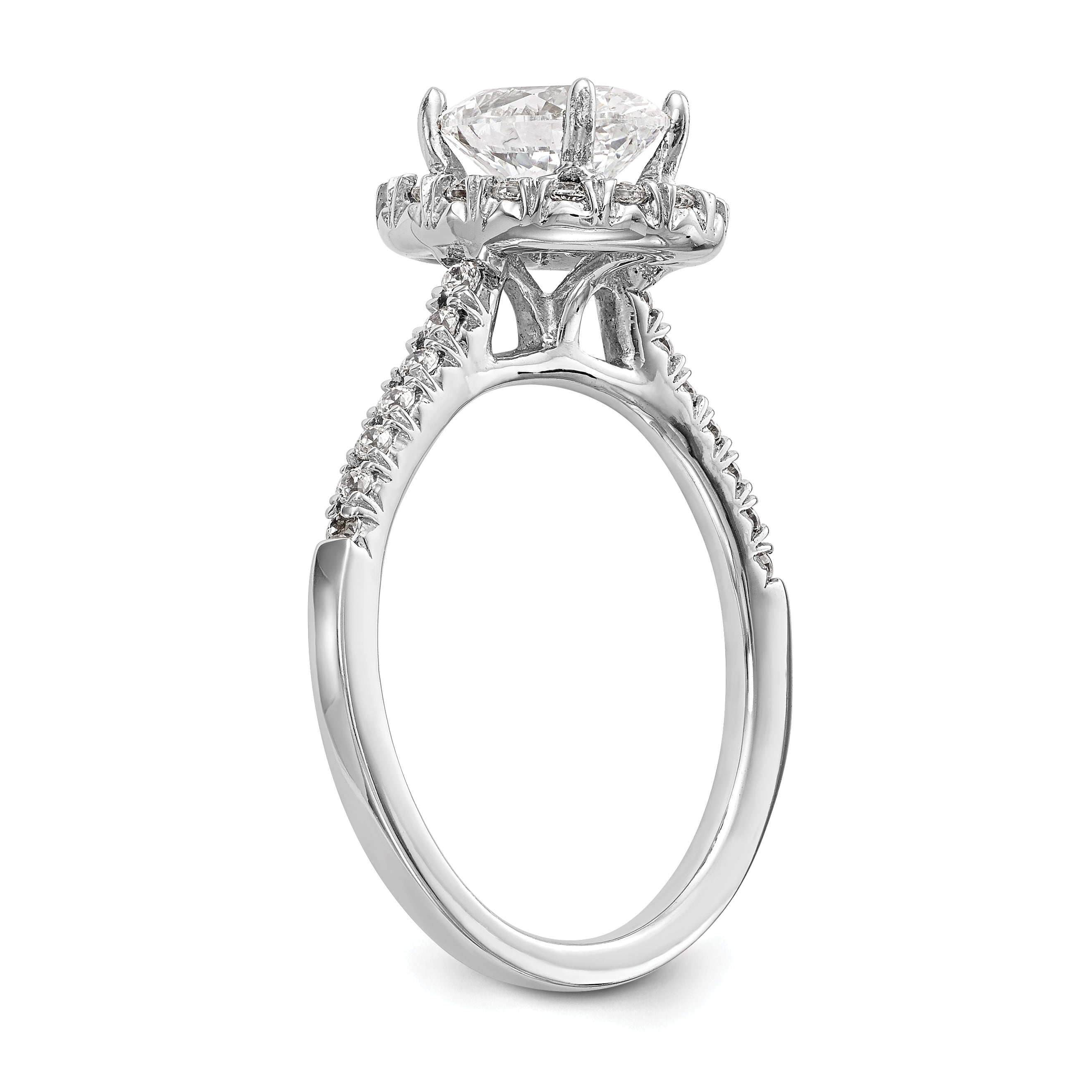True Origin 14k 7/8 carat Certified Lab Grown Diamond VS+ F+ Oval Complete Halo Engagement Ring