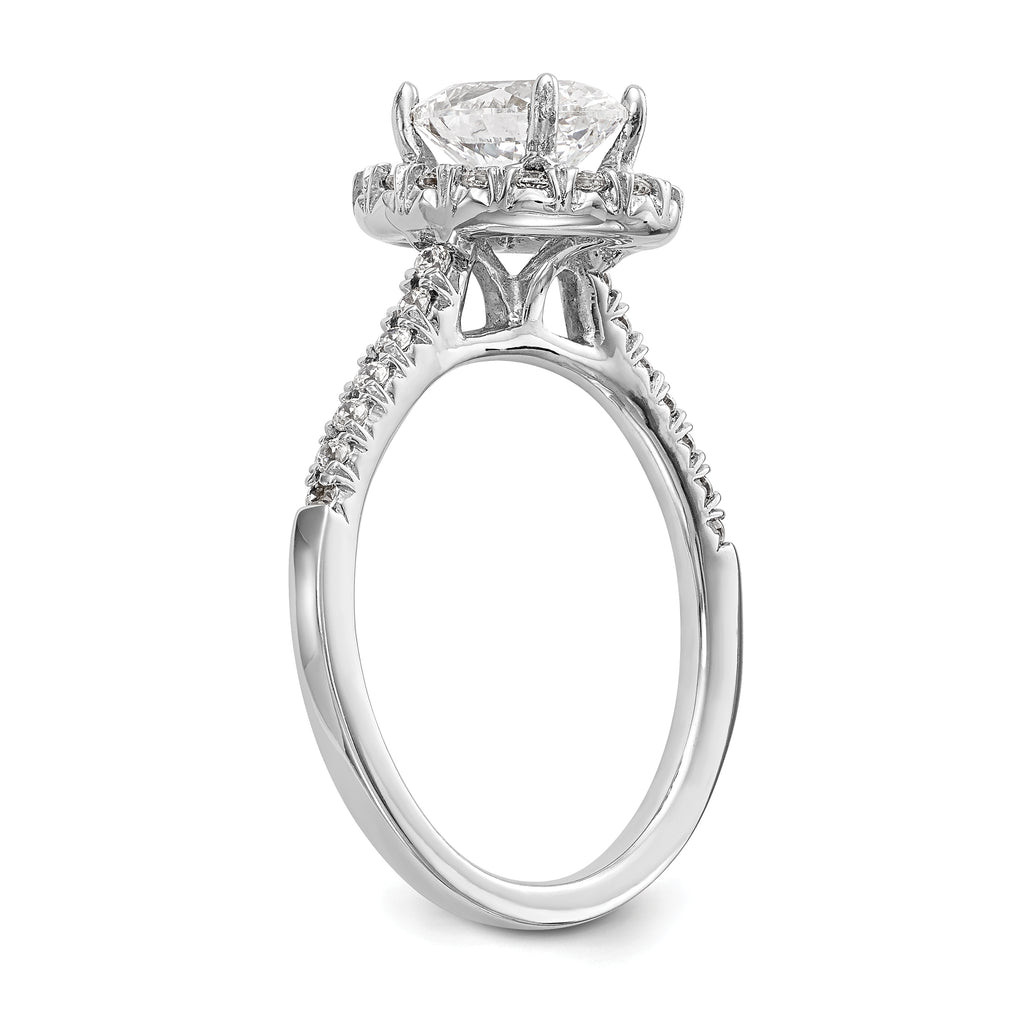 True Origin 14k 7/8 carat Certified Lab Grown Diamond VS+ F+ Oval Complete Halo Engagement Ring