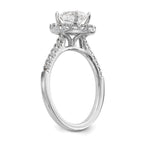 True Origin 14k 7/8 carat Certified Lab Grown Diamond VS+ F+ Oval Complete Halo Engagement Ring