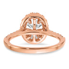 14k Rose Gold 1/2 carat Lab Grown Diamond VS/SI+ G+ 1 1/2 carat Center Oval Semi Mount Halo Engagement Ring