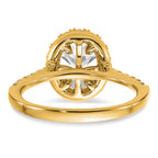 14k 1/2 carat Lab Grown Diamond VS/SI+ G+ 1 1/2 carat Center Oval Semi Mount Halo Engagement Ring