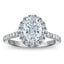 14kw Certified 1.98ct Oval Lab Grown VS/SI FGH Dia Halo Complete Engagement
