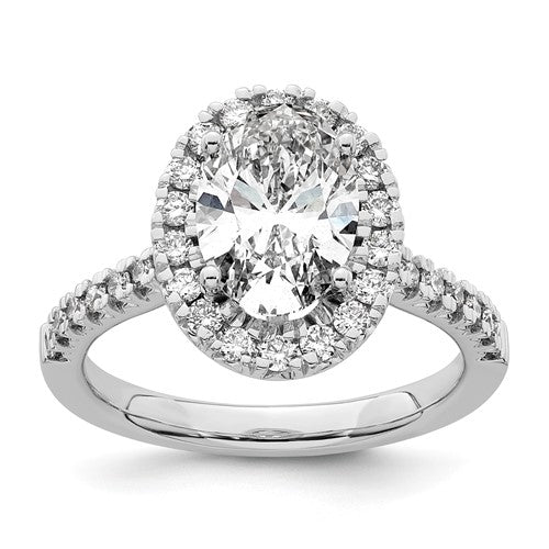 Oval Halo Engagement Ring in 14K White Gold (1/2 ct. tw.), Size 7 - Sophia Jewelers