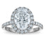 14kw Certified 2.54ct Oval Lab Grown VS/SI FGH Dia Halo Complete Engagement