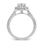 14k 3/8 carat Lab Grown Diamond VS/SI+ G+ 1 carat Cushion Center Semi Mount Halo Engagement Ring
