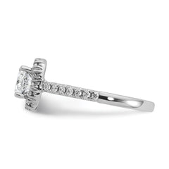 14k 3/8 carat Lab Grown Diamond VS/SI+ G+ 1 carat Cushion Center Semi Mount Halo Engagement Ring