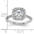 14k 3/8 carat Lab Grown Diamond VS/SI+ G+ 1 carat Cushion Center Semi Mount Halo Engagement Ring