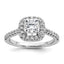 Cushion Lab-Grown Diamond Halo Engagement Ring in 14K White Gold (0.908 ct. tw.), Size 7 - Sophia Jewelers