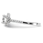 14k 1/2 carat Lab Grown Diamond VS/SI+ G+ 1 1/2 carat Cushion Center Semi Mount Halo Engagement Ring