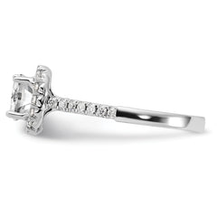 14k 1/2 carat Lab Grown Diamond VS/SI+ G+ 1 1/2 carat Cushion Center Semi Mount Halo Engagement Ring