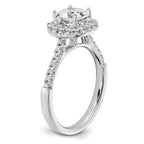 14k 1/2 carat Lab Grown Diamond VS/SI+ G+ 1 1/2 carat Cushion Center Semi Mount Halo Engagement Ring