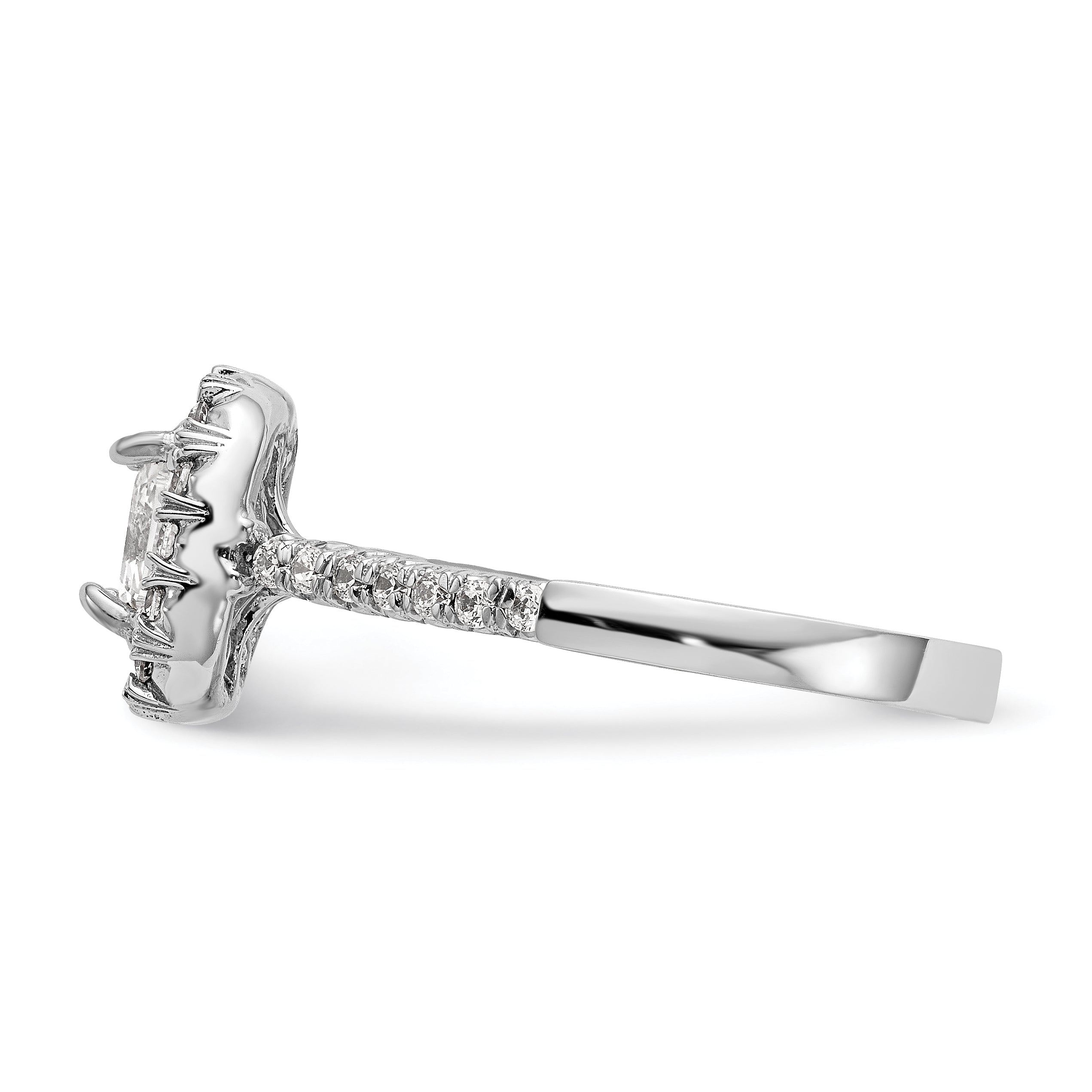 14k White Gold 1/2 carat Lab Grown Diamond VS/SI+ G+ 1 carat Center Ascher Semi Mount Halo Engagement Ring