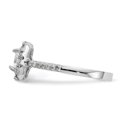 14k White Gold 1/2 carat Lab Grown Diamond VS/SI+ G+ 1 carat Center Ascher Semi Mount Halo Engagement Ring
