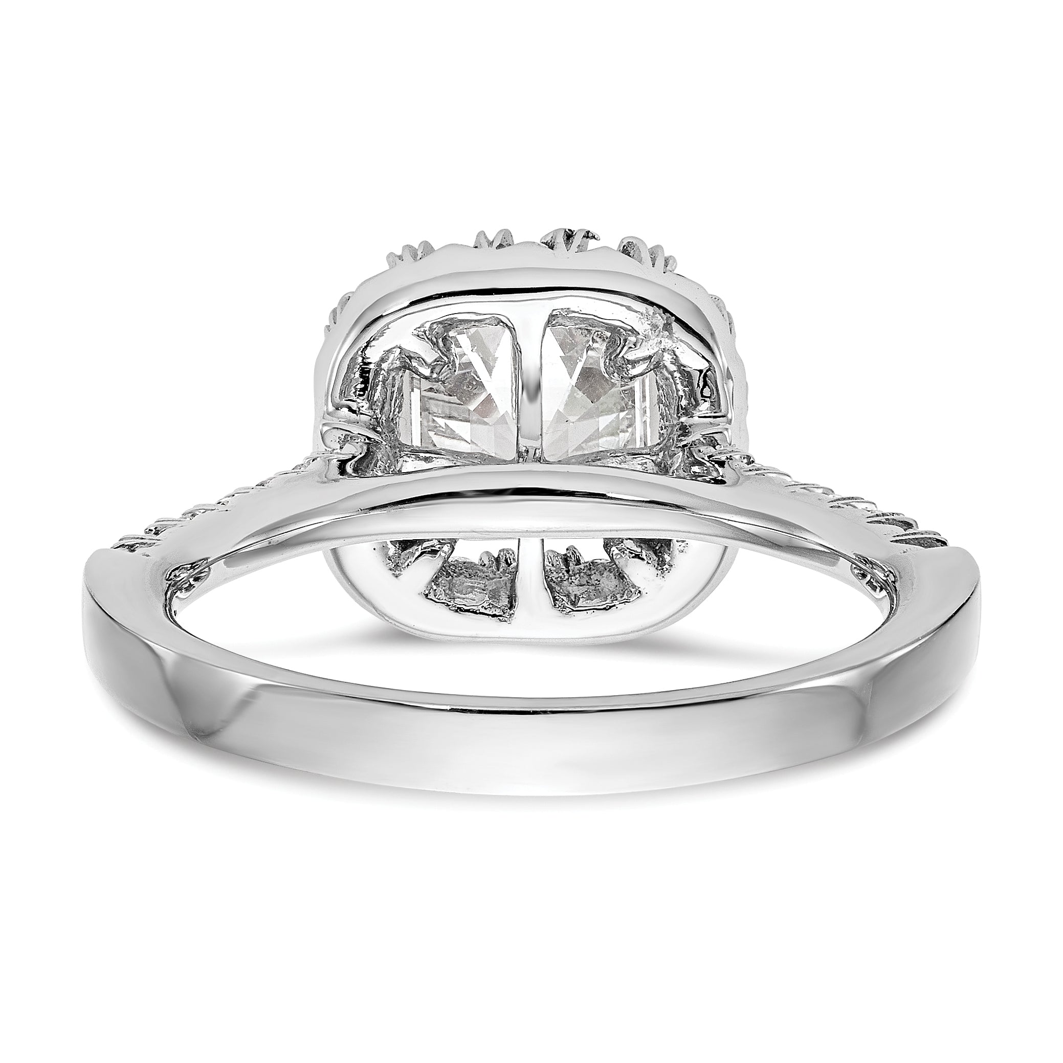 14k White Gold 1/2 carat Lab Grown Diamond VS/SI+ G+ 1 carat Center Ascher Semi Mount Halo Engagement Ring