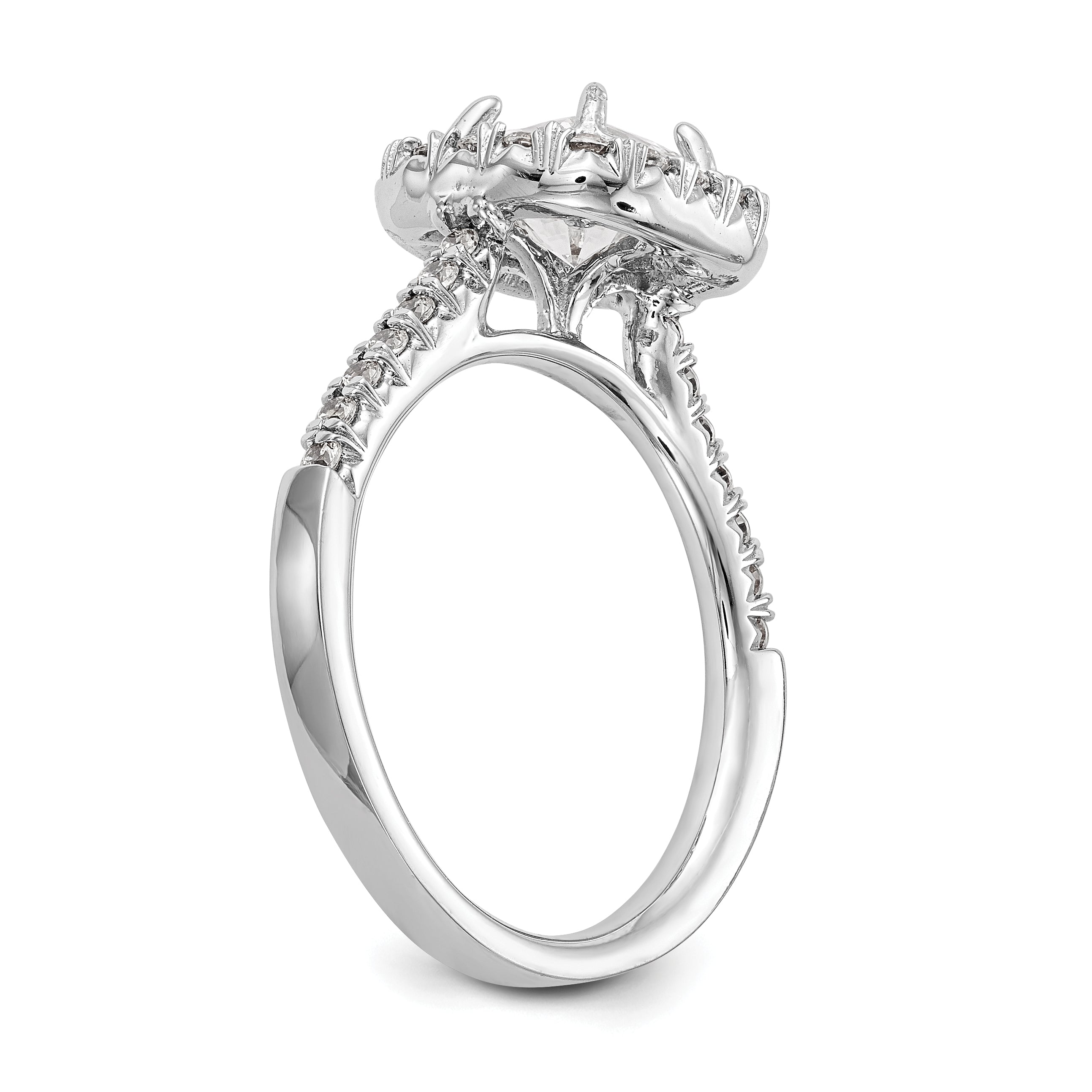 14k White Gold 1/2 carat Lab Grown Diamond VS/SI+ G+ 1 carat Center Ascher Semi Mount Halo Engagement Ring